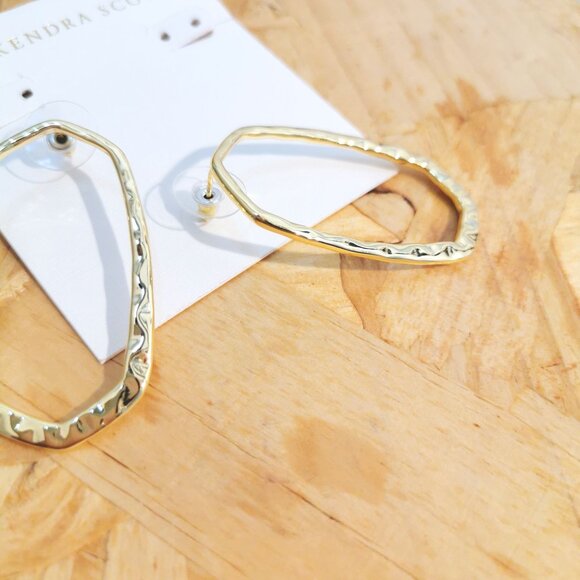 NEW Kendra Scott Zorte Hoop Earrings Gold - Picture 3 of 4